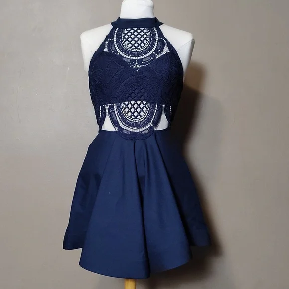 Charlotte Russe Dresses | Charlotte Russe Blue Embroidered Sleeveless Dress W Cutouts Size S | Color: Blue | Size: S | Kelly_Molloy's Closet Charlotte Russe Dresses | Charlotte Russe Blue Embroidered Sleeveless Dress W Cutouts Size S | Color: Blue | Size: S | Kelly_Molloy's Closet